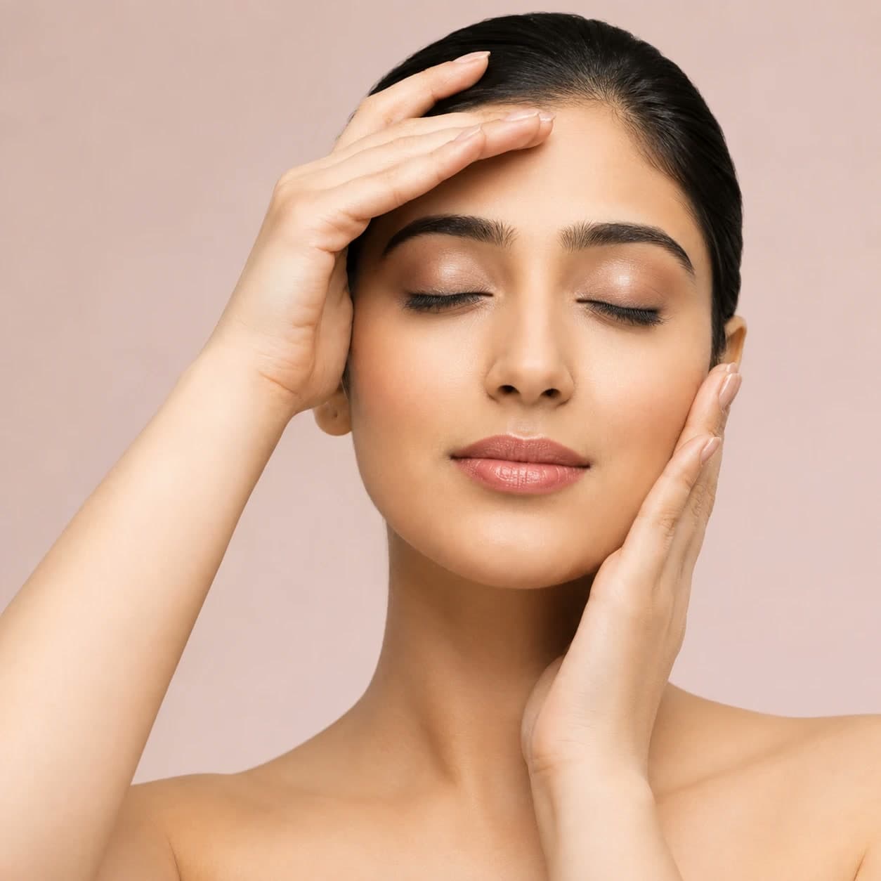 A close portrait of skin during a cleansing facial